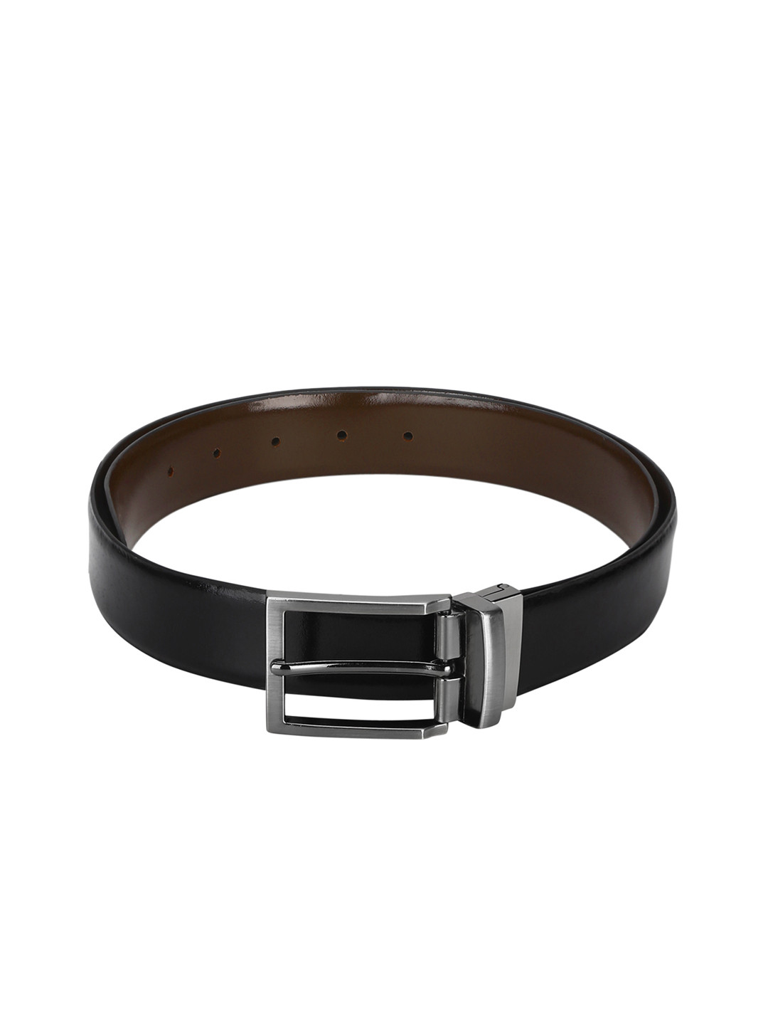 Buy Red Tape Men Black & Brown Solid Reversible Leather Belt Belts