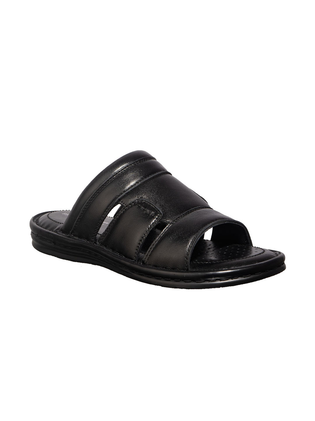 Buy Khadims Men Black Leather Comfort Sandals Sandals for Men