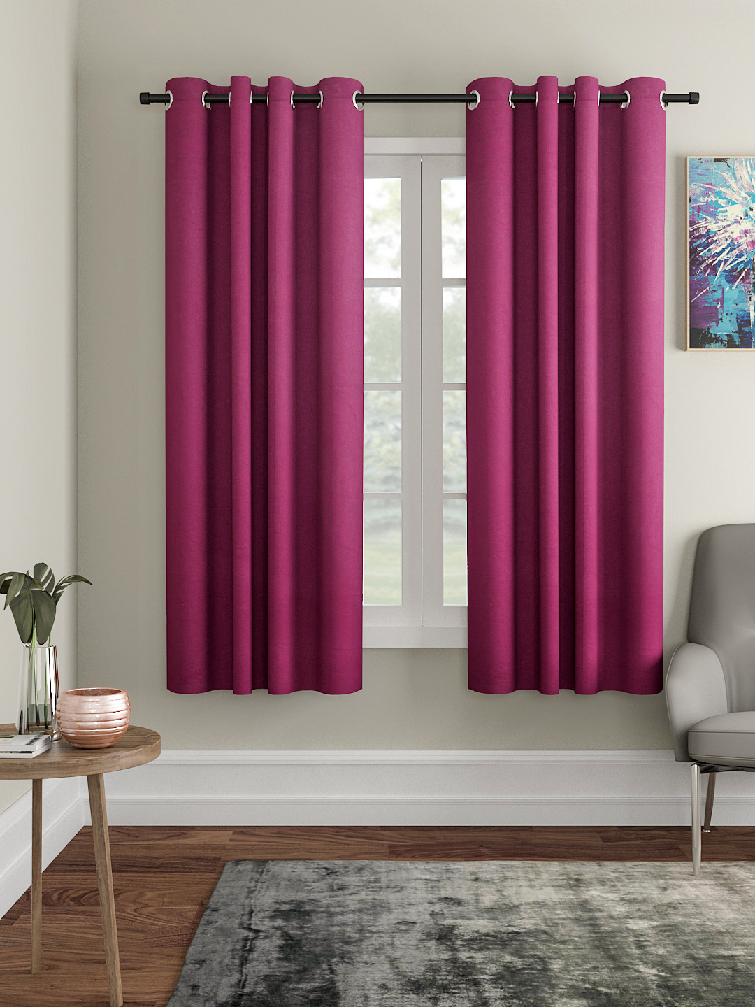 Buy Soumya Purple Single Room Darkening Window Curtain Curtains And