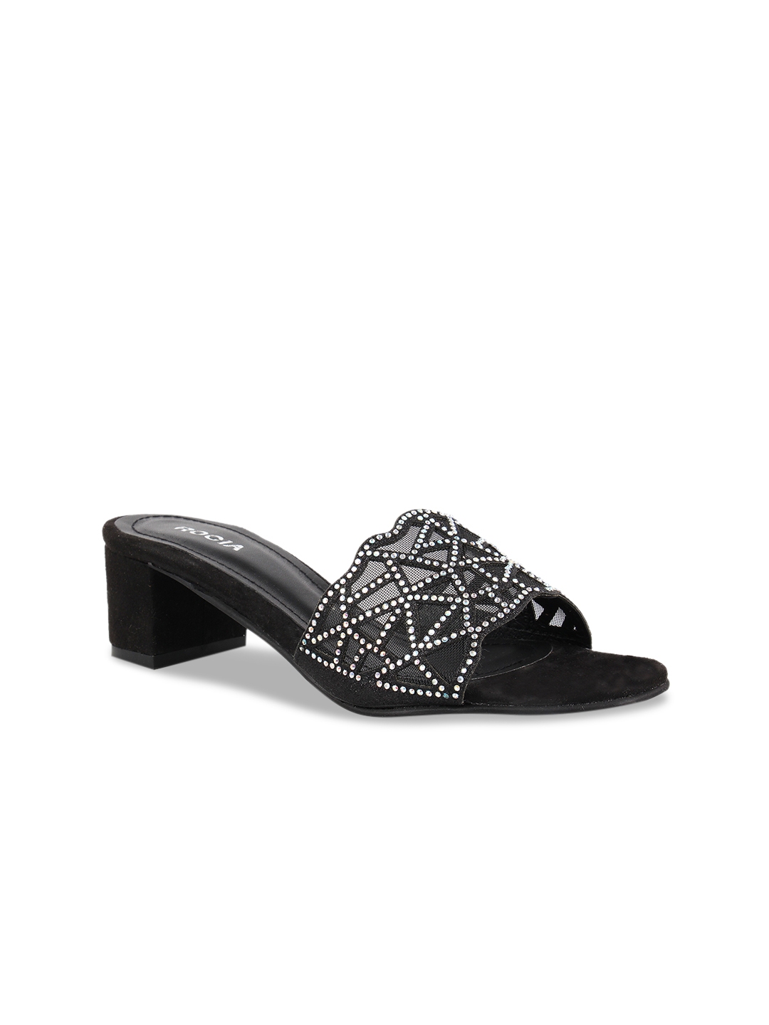 black embellished heels