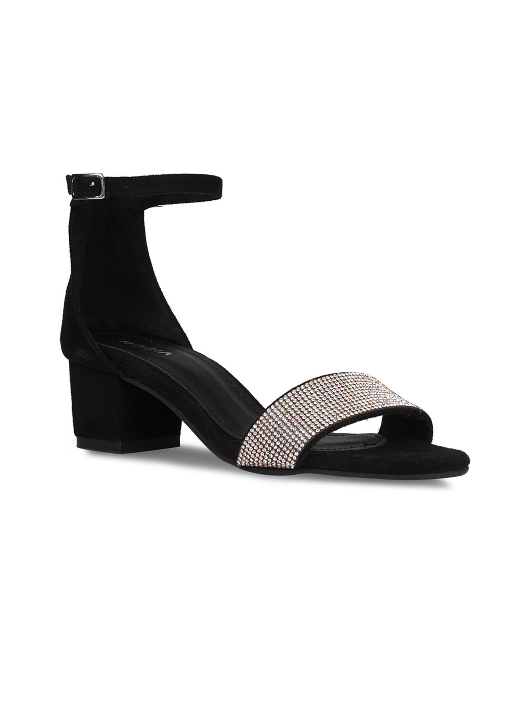 Buy Rocia Women Black Solid Sandals - Heels for Women 11948896 | Myntra