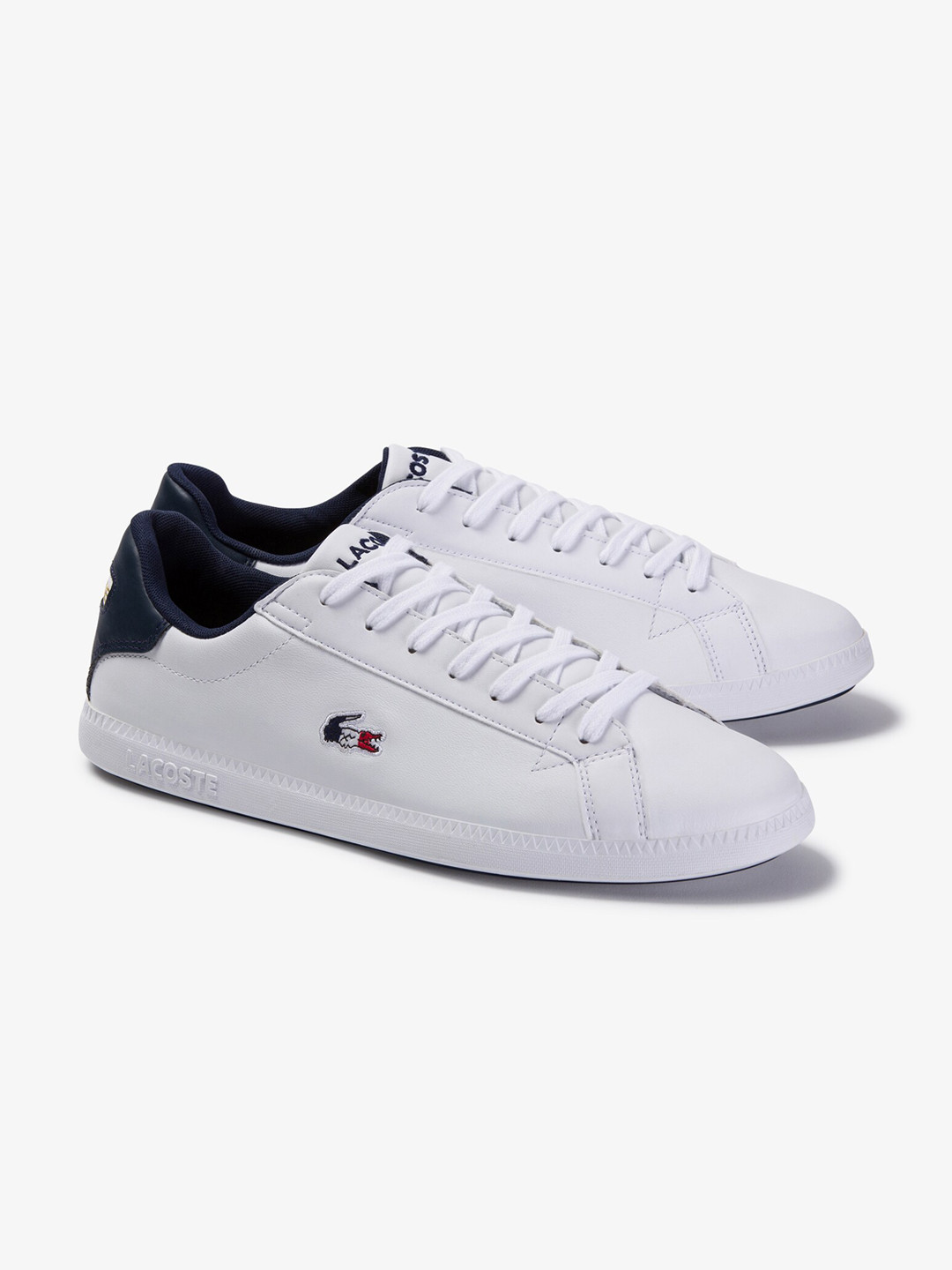 Buy Lacoste Men White Solid Leather Sneakers Casual Shoes for Men