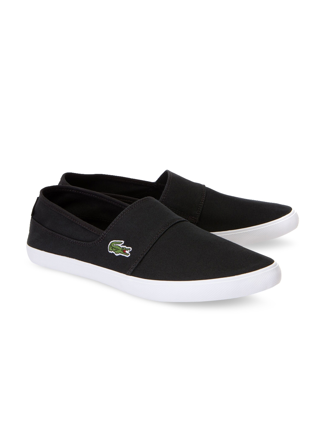 Buy Lacoste Men Black Marice Canvas Solid Slip On Sneakers - Casual ...