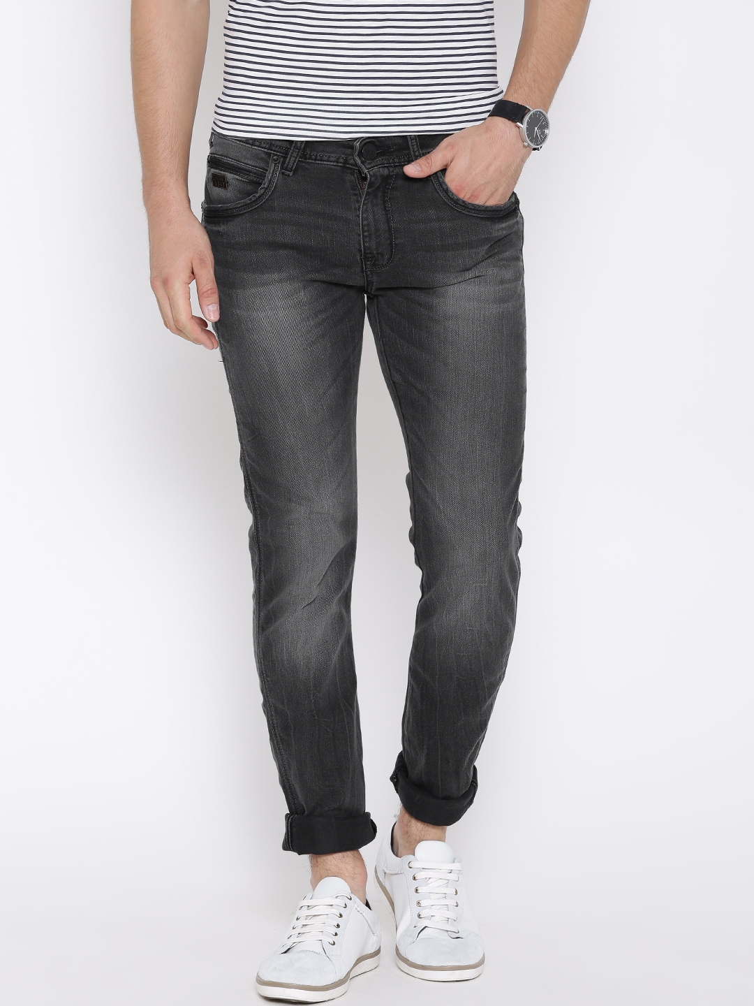Buy Wrangler Charcoal Grey Vegas Skinny Tough Gear Jeans Jeans for
