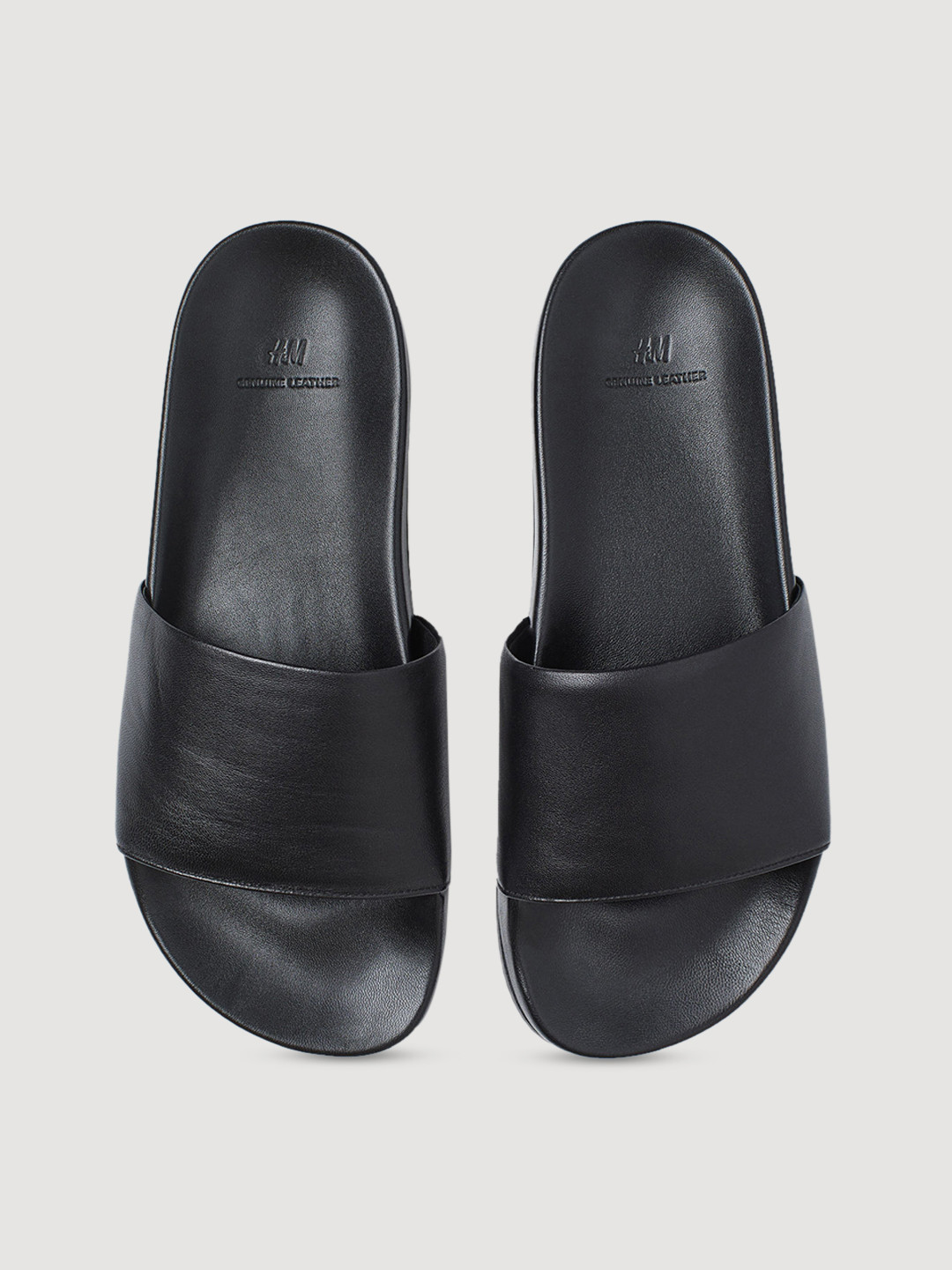 Buy H&M Men Black Leather Comfort Sandals Sandals for Men 11953714