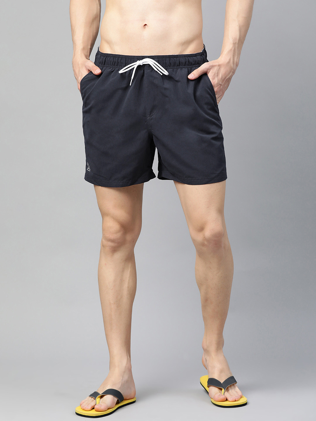 Buy Marks & Spencer Men Navy Solid Swim Shorts Swim Bottoms for Men