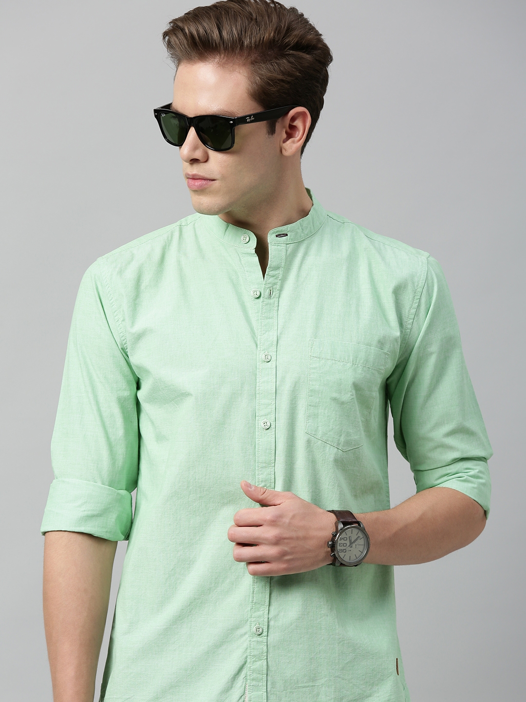 racing green casual shirts