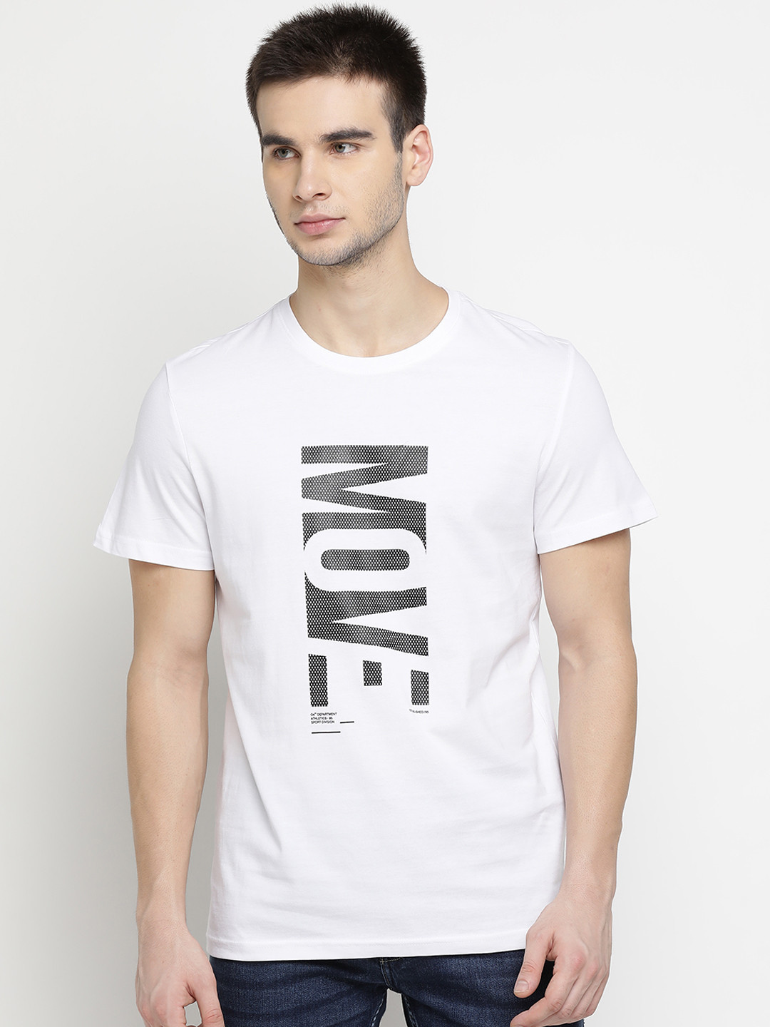 Buy 4F Men White Printed Round Neck T Shirt Tshirts for Men 11958672