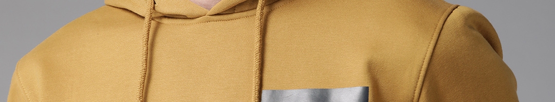 Buy Roadster Men Mustard Yellow Printed Detail Hooded Sweatshirt ...