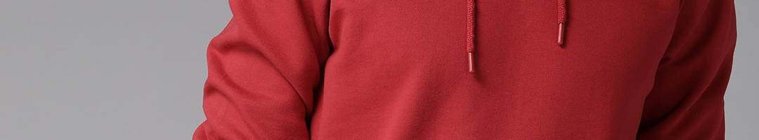 Buy Roadster Men Red Solid Hooded Sweatshirt - Sweatshirts for Men ...