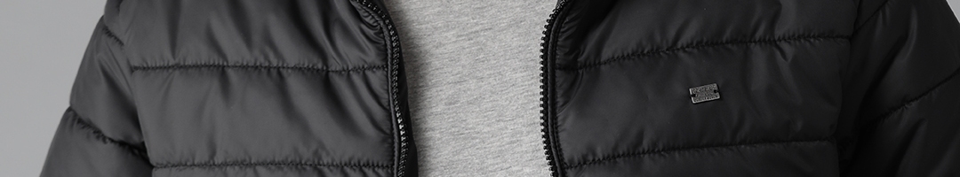 Buy Roadster Men Black Solid Padded Jacket - Jackets for Men 11970196 ...