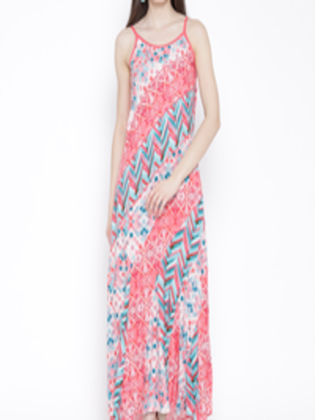 Buy BIBA Coral Red Printed Maxi Dress - Dresses for Women 1197843 | Myntra