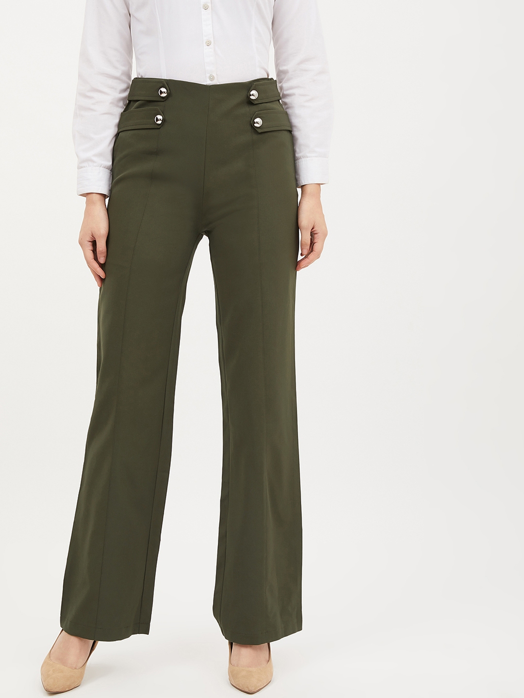 olive green trousers for ladies