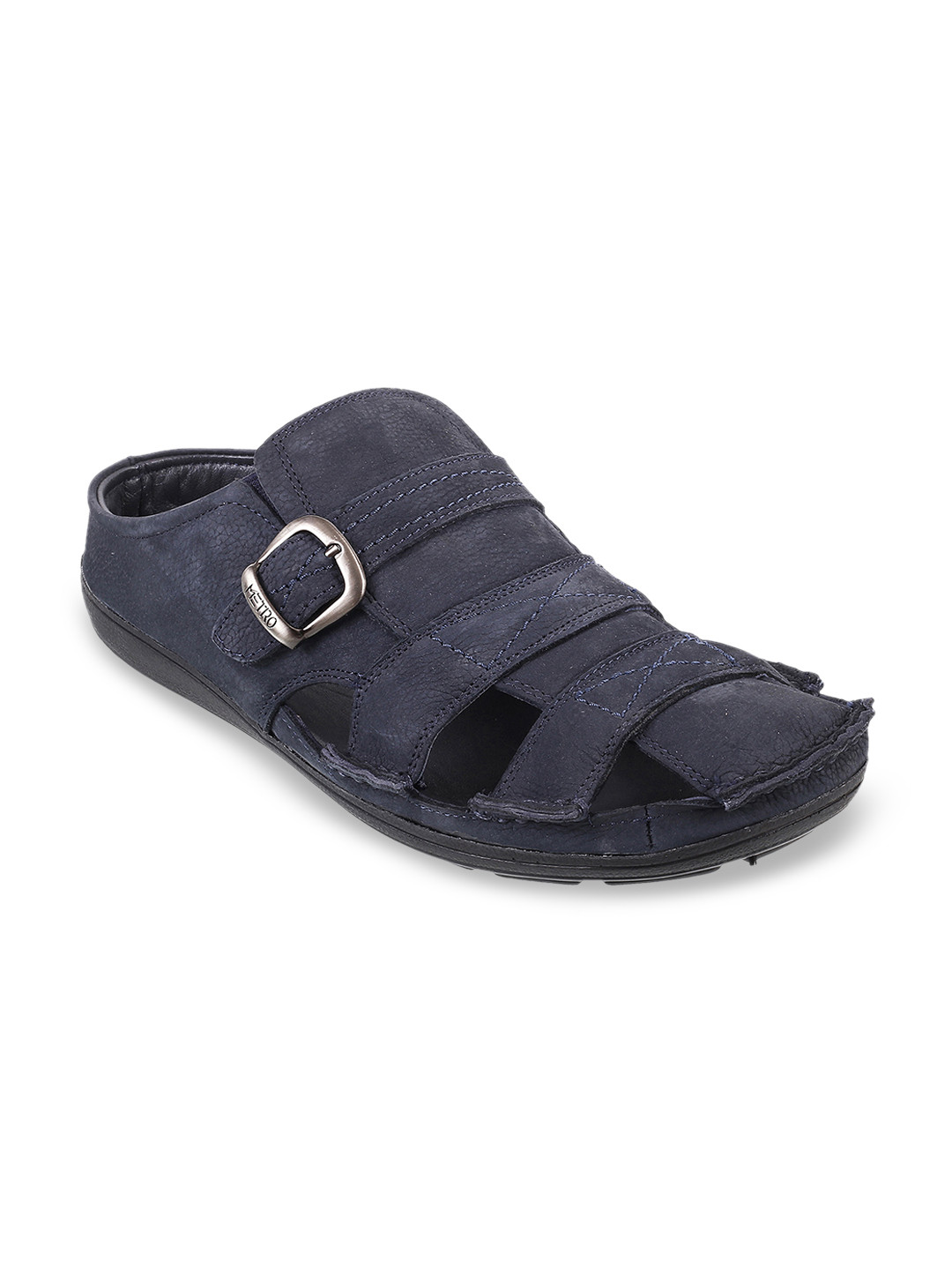 Buy Metro Men Blue Solid Leather Fisherman Sandals - Sandals for Men 11985972 | Myntra