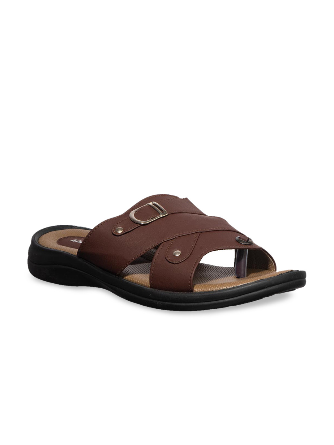 Buy Khadims Men Brown Comfort Sandals - Sandals for Men 12003830 | Myntra