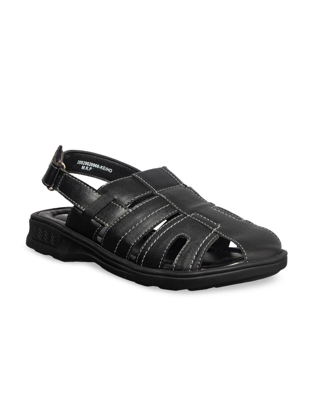 Buy Khadims Men Black Fisherman Sandals - Sandals for Men 12003836 | Myntra