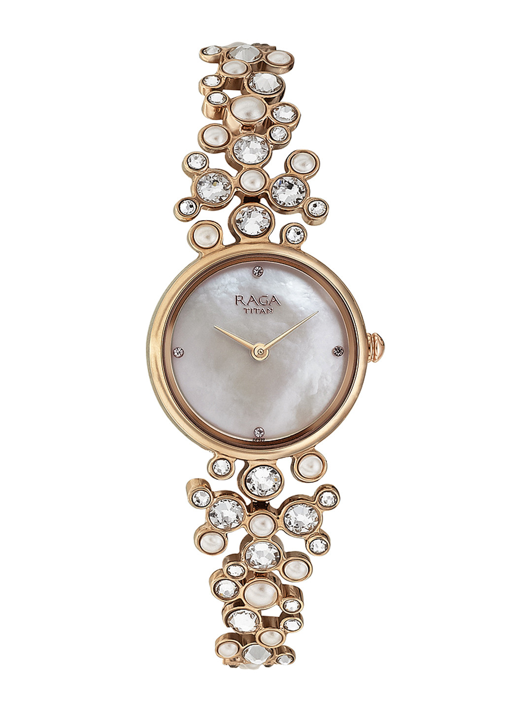 Buy Titan Raga Moonlight Women Pearly White Dial Embellished Watch