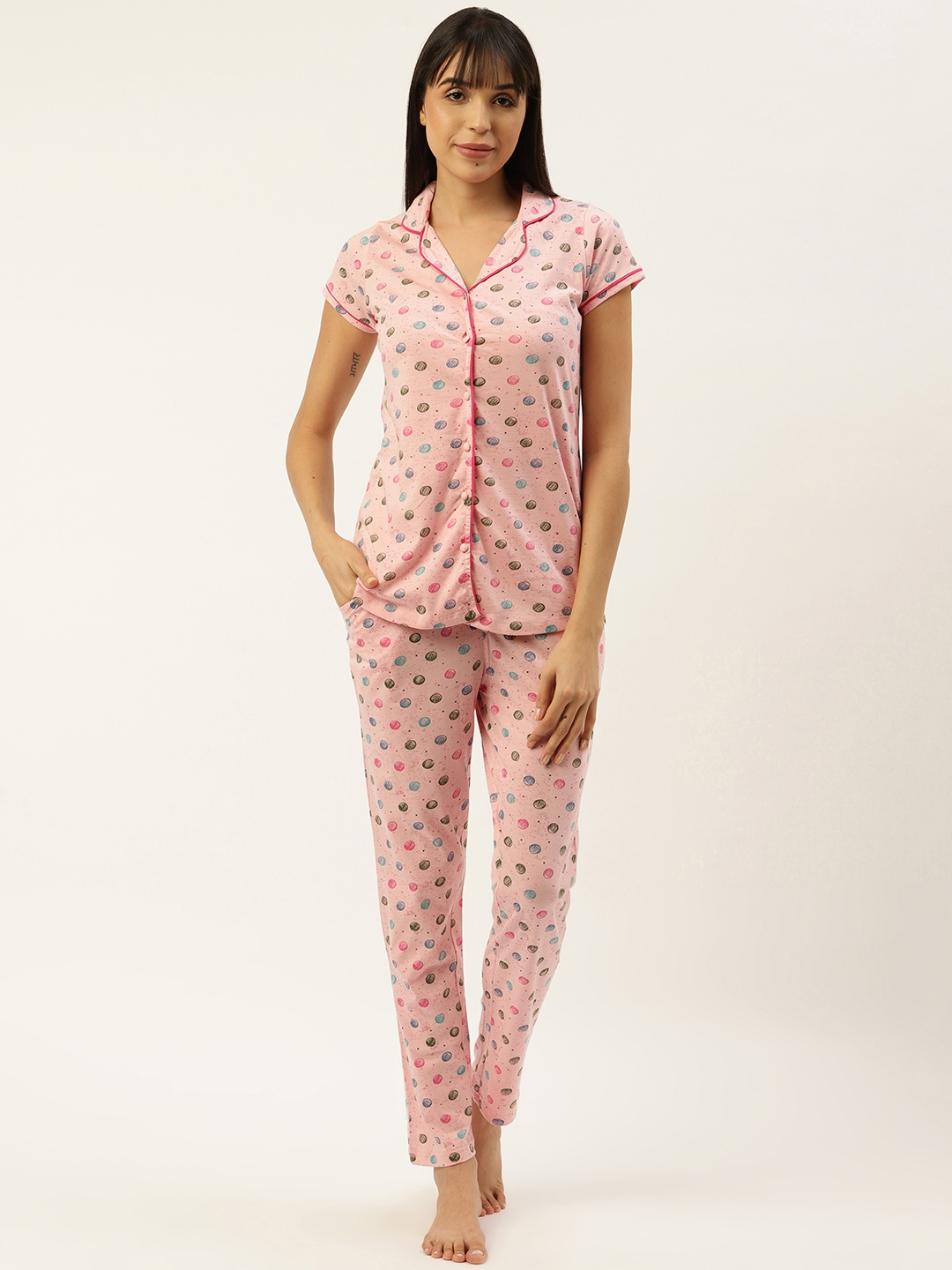 pink night suit for women