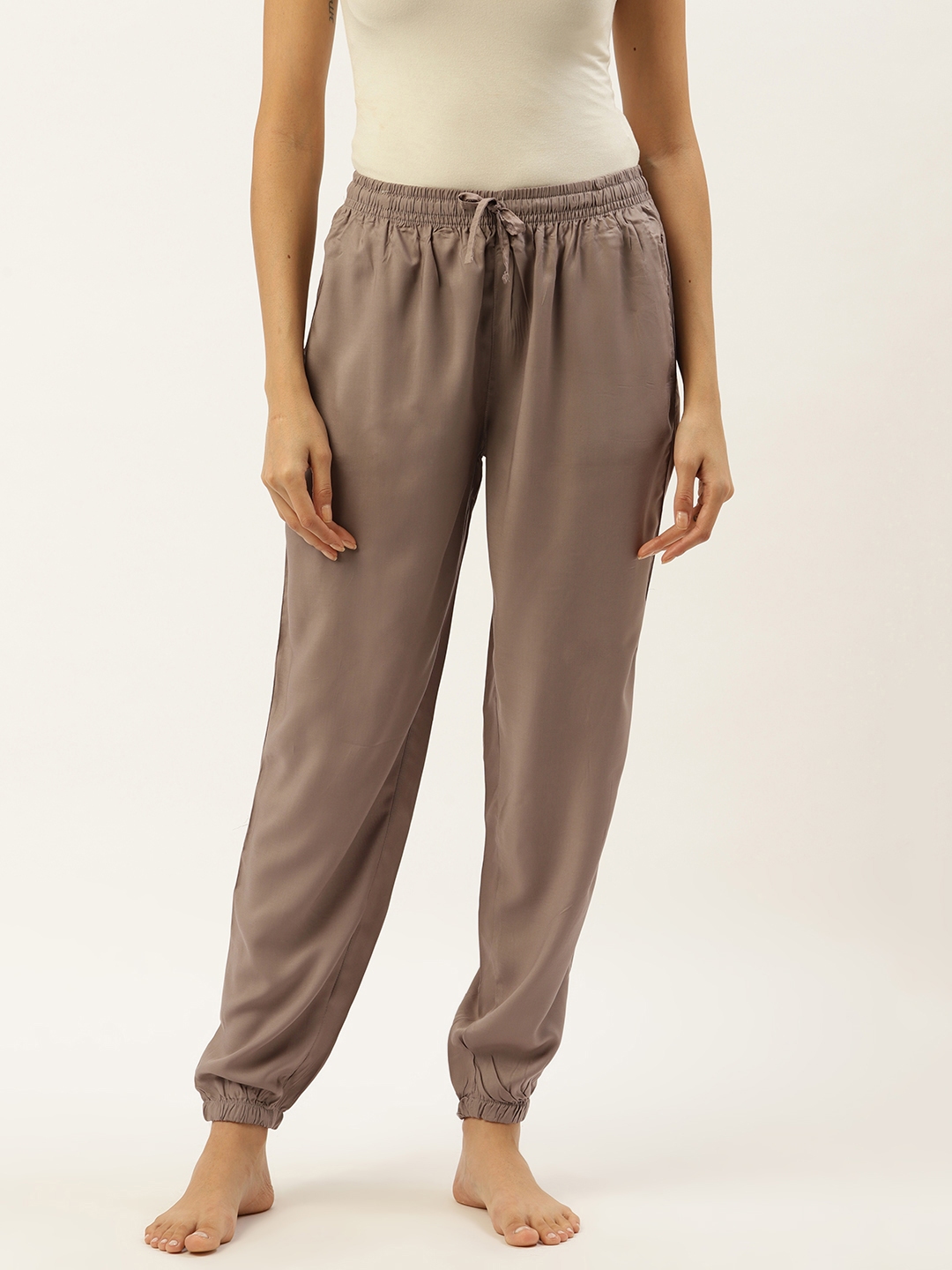 womens taupe joggers