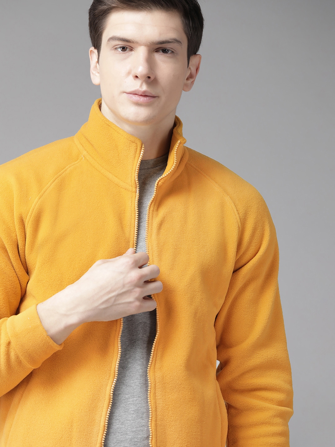Buy Roadster Men Mustard Yellow Solid Tailored Jacket - Jackets for Men