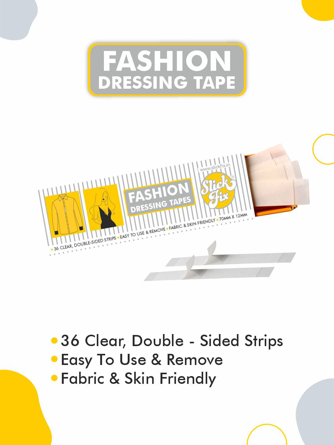 Buy SLICKFIX Pack Of 36 Fashion Dressing Tape Invisible Double Sided