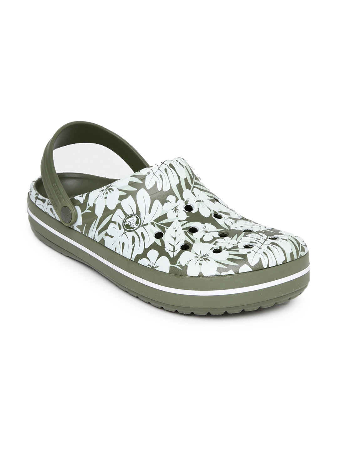 olive green fuzzy crocs
