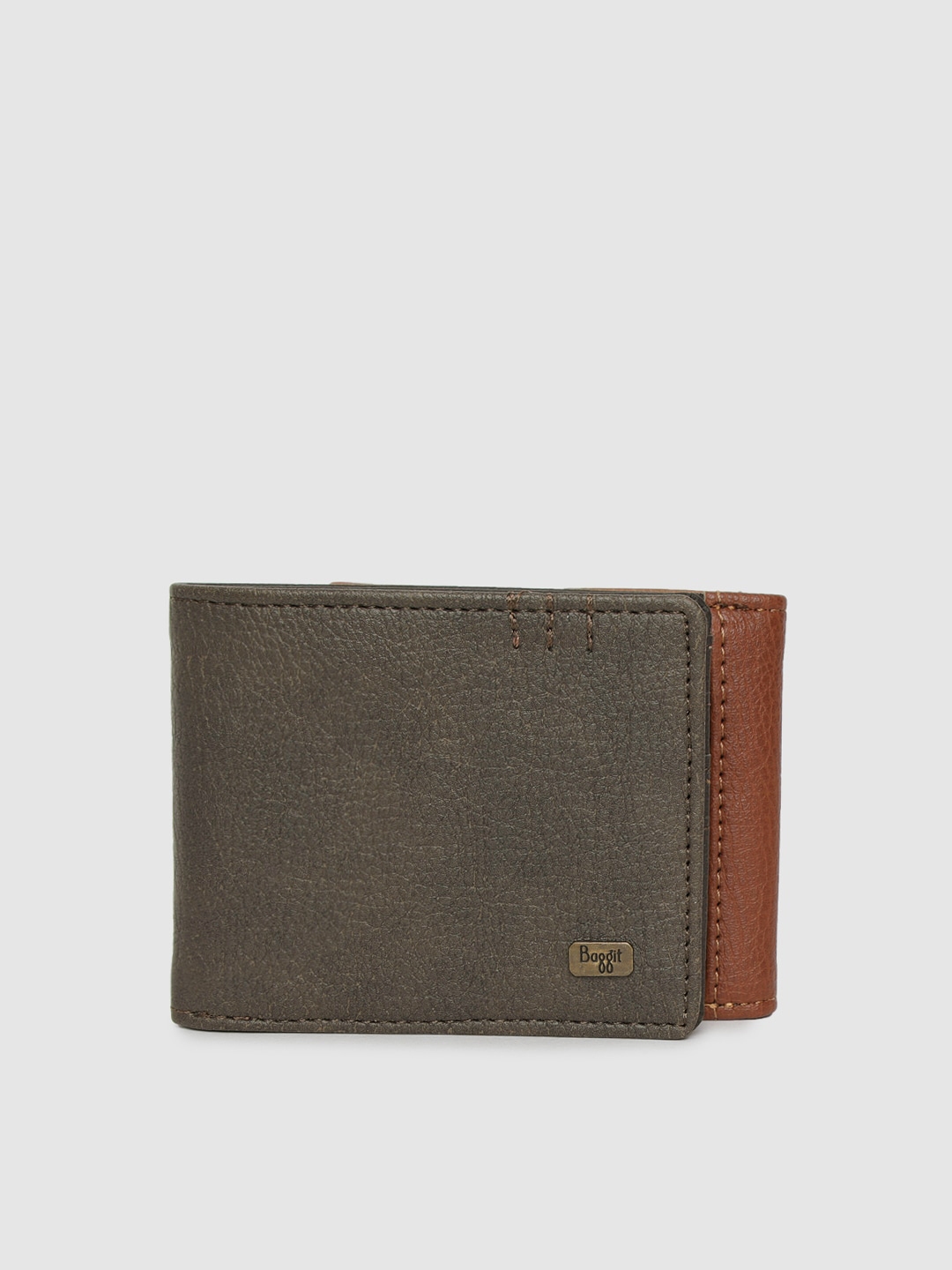 Buy Baggit Men Brown Colourblocked Three Fold Wallet - Wallets for Men