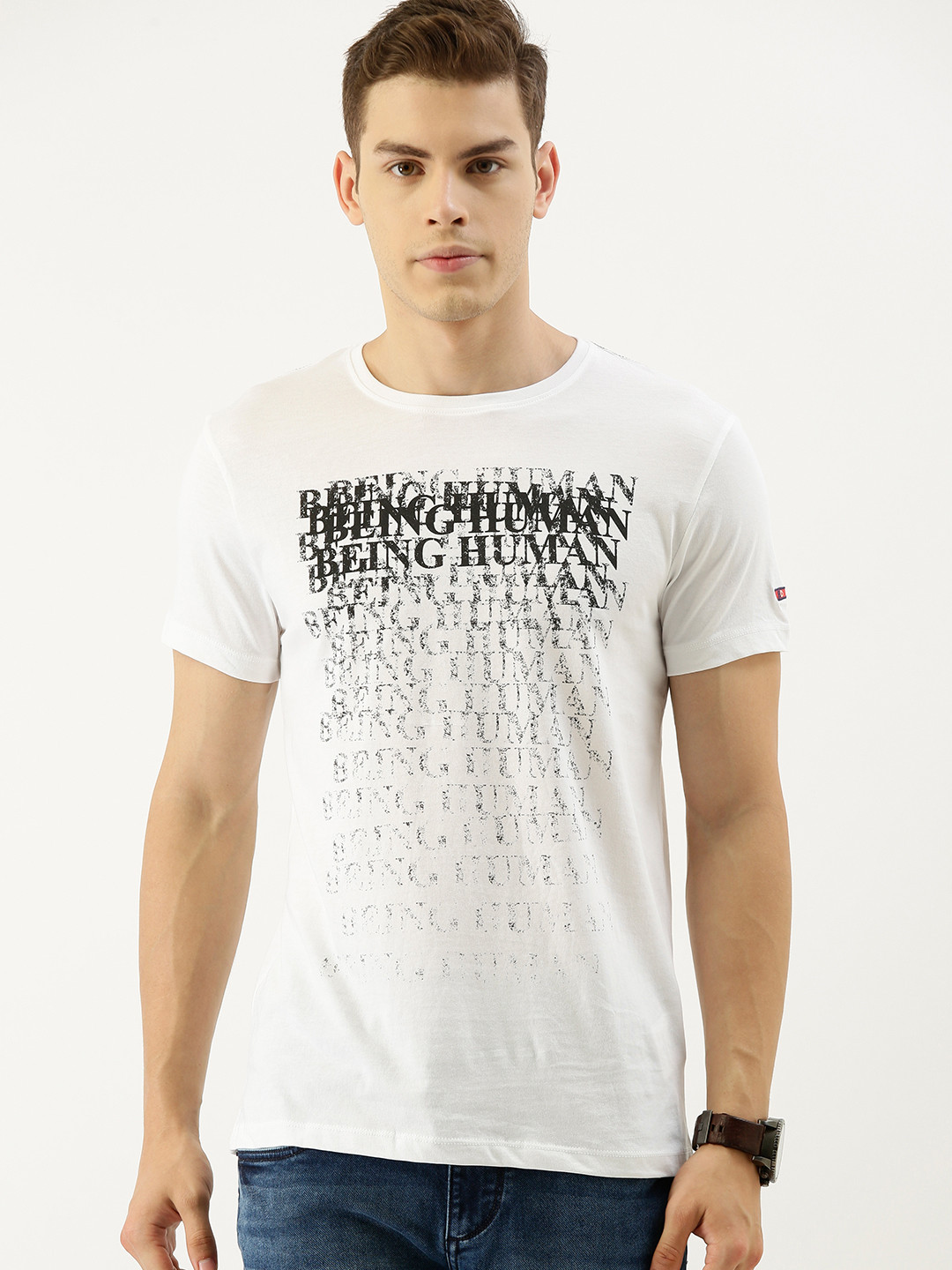 Mauve Haze Regular Fit Round Neck Men's T-Shirt by Being Human Clothing