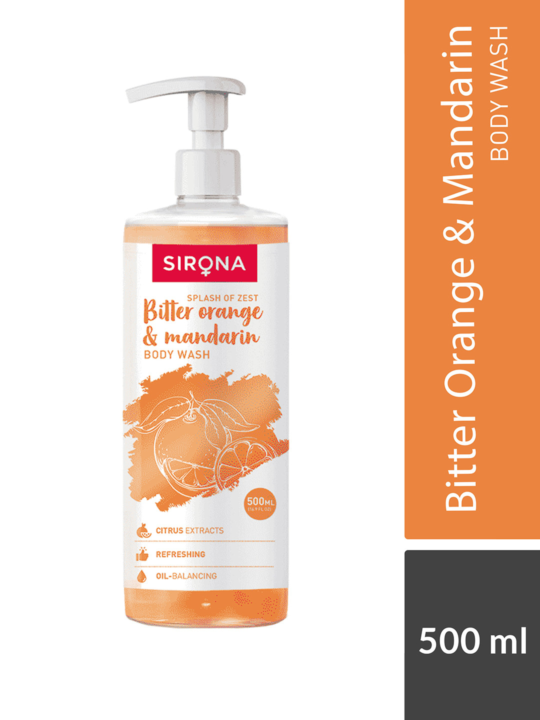 Buy Sirona Body Wash With Bitter Orange And Mandarin 500 Ml Body Wash And Scrub for Unisex