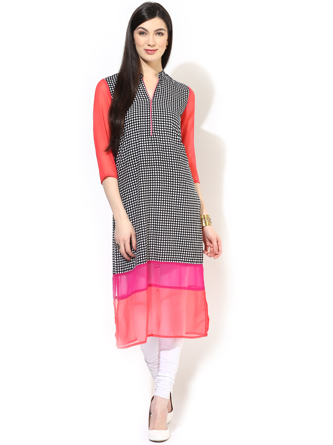Aks black solid straight kurta clearance