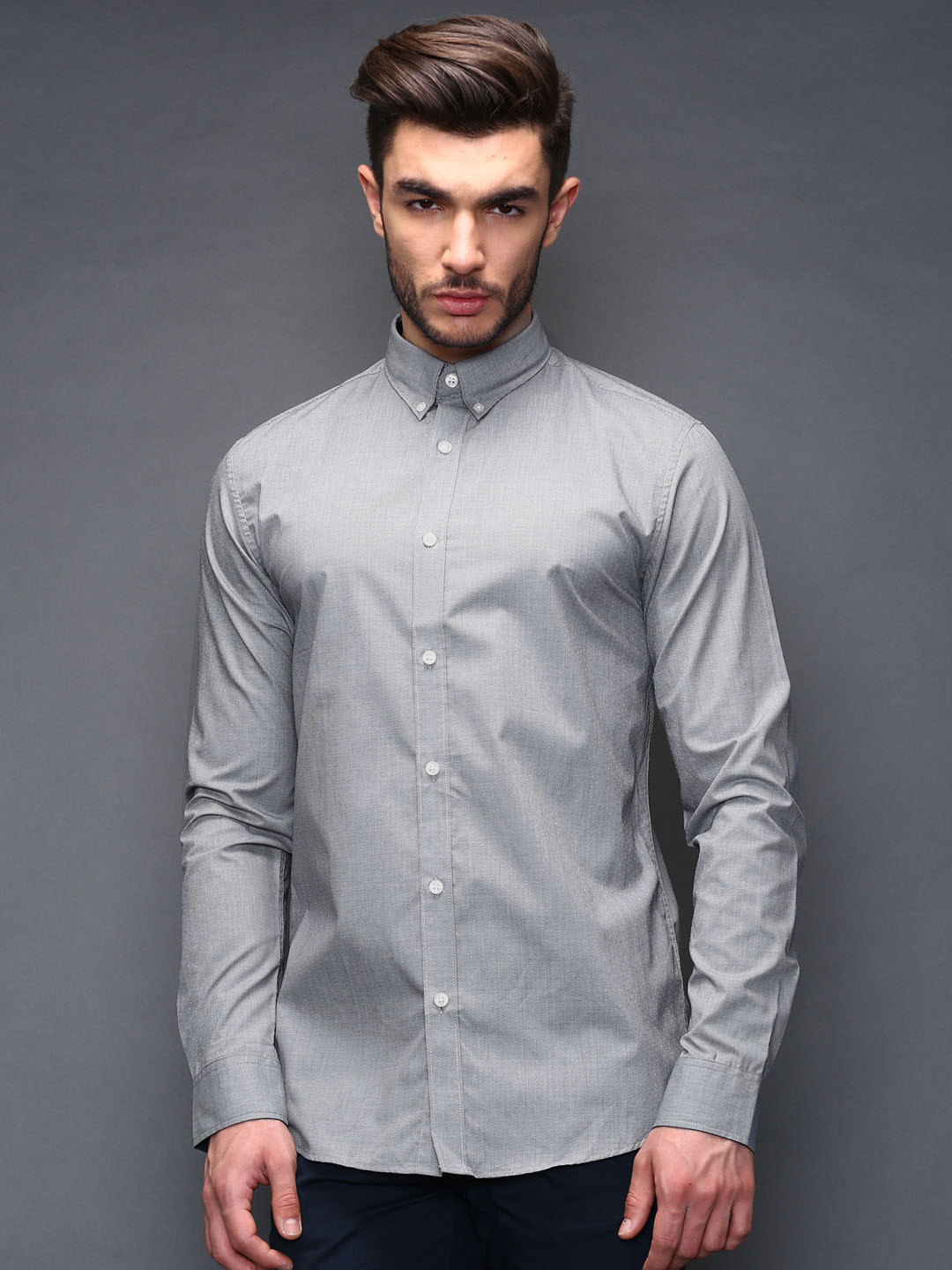 Buy SELECTED Grey Slim Casual Shirt - Shirts for Men 1208091 | Myntra