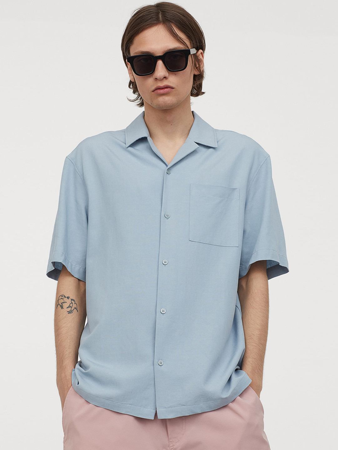 Buy H&M Men Blue Resort Shirt Shirts for Men 12083590 Myntra