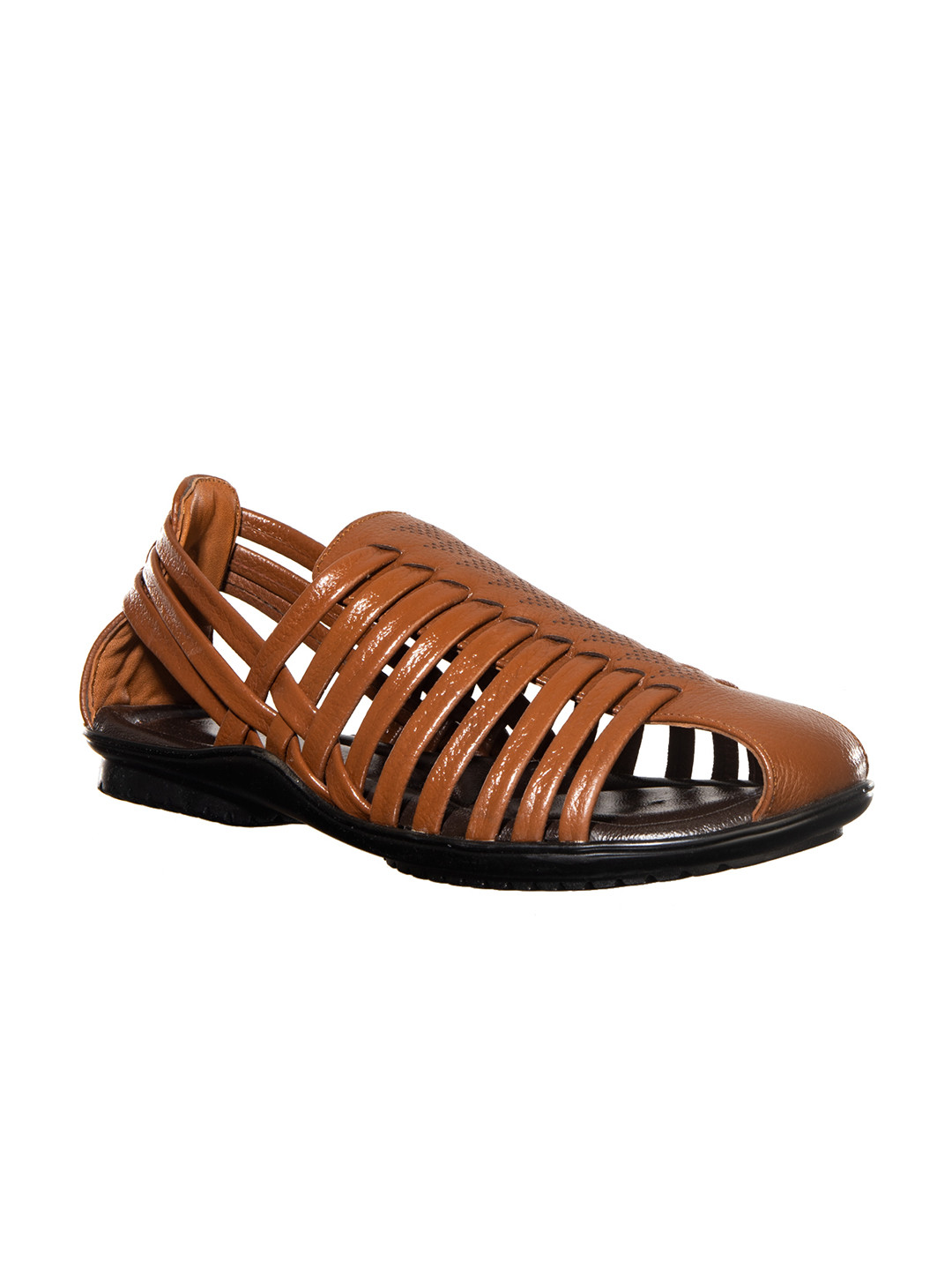 Buy Khadims Men Brown Solid Leather Fisherman Sandals - Sandals for Men 12085942 | Myntra