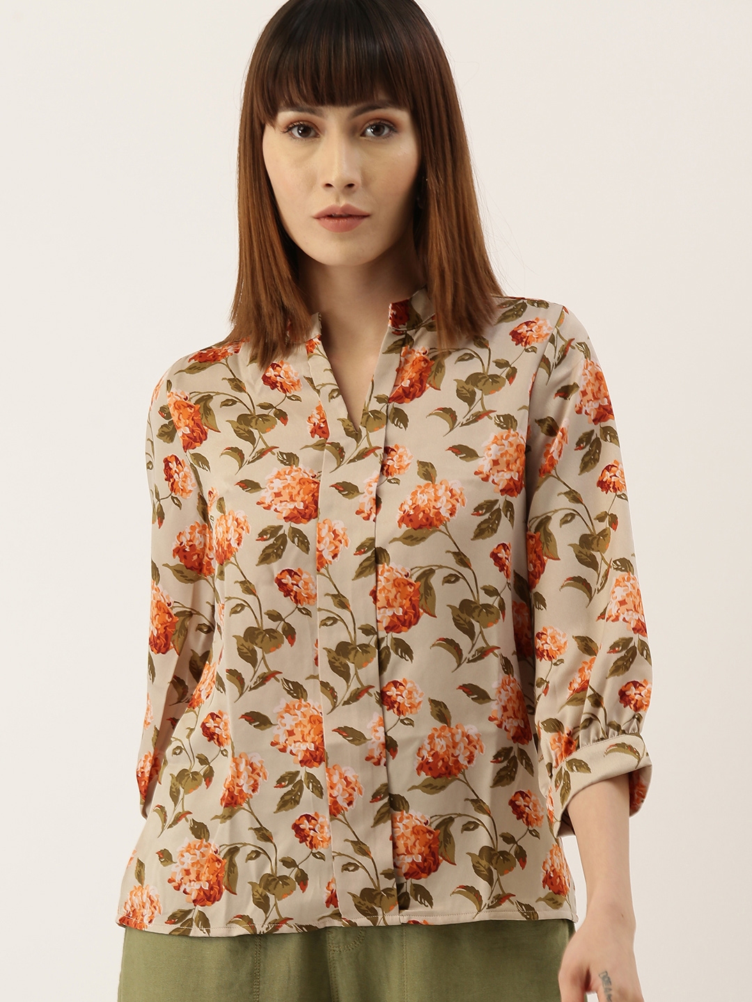 Buy AND Women Rust Floral Printed Top - Tops for Women 12087748 | Myntra