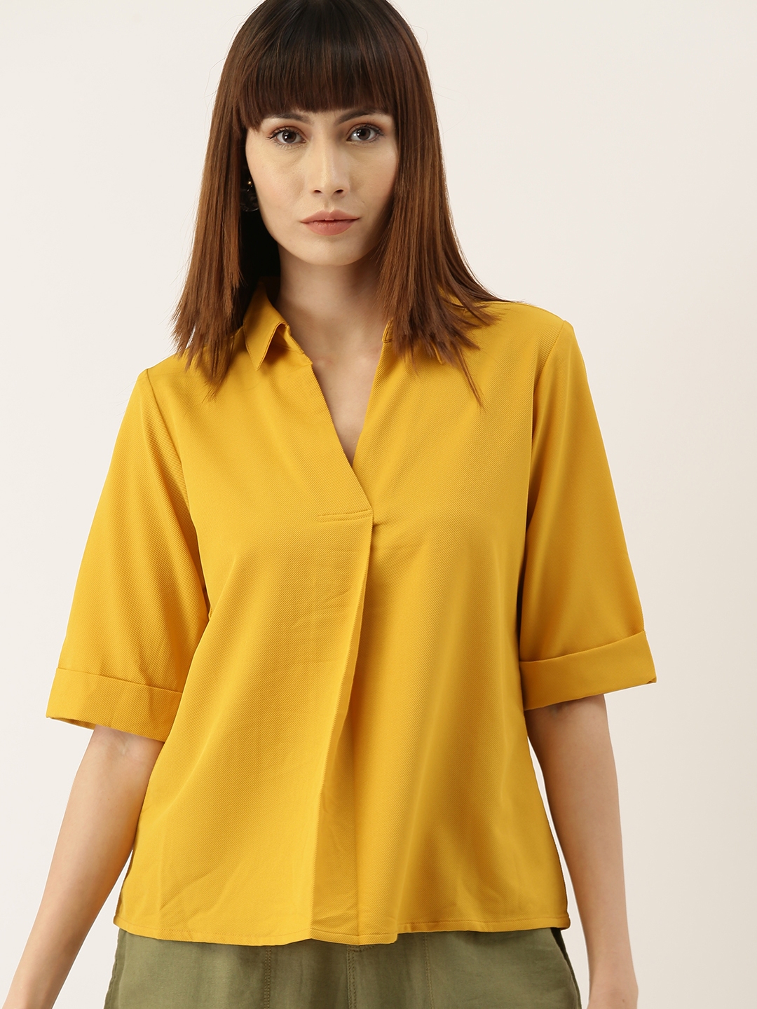 Buy AND Women Yellow Solid Top Tops for Women 12087760 Myntra