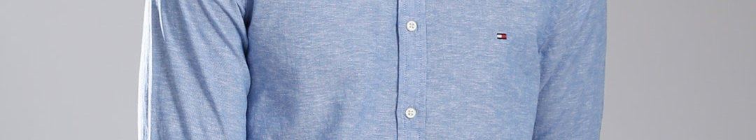 Buy Tommy Hilfiger Men Blue Solid Casual Shirt - Shirts for Men 1209250 ...