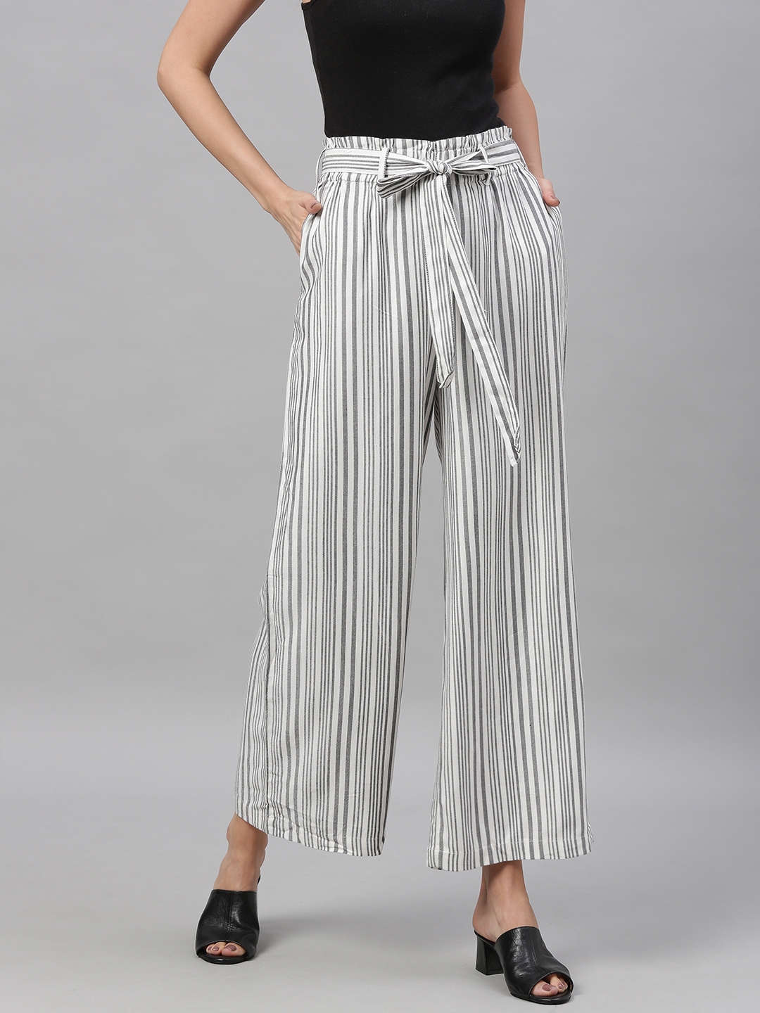 white striped trousers womens