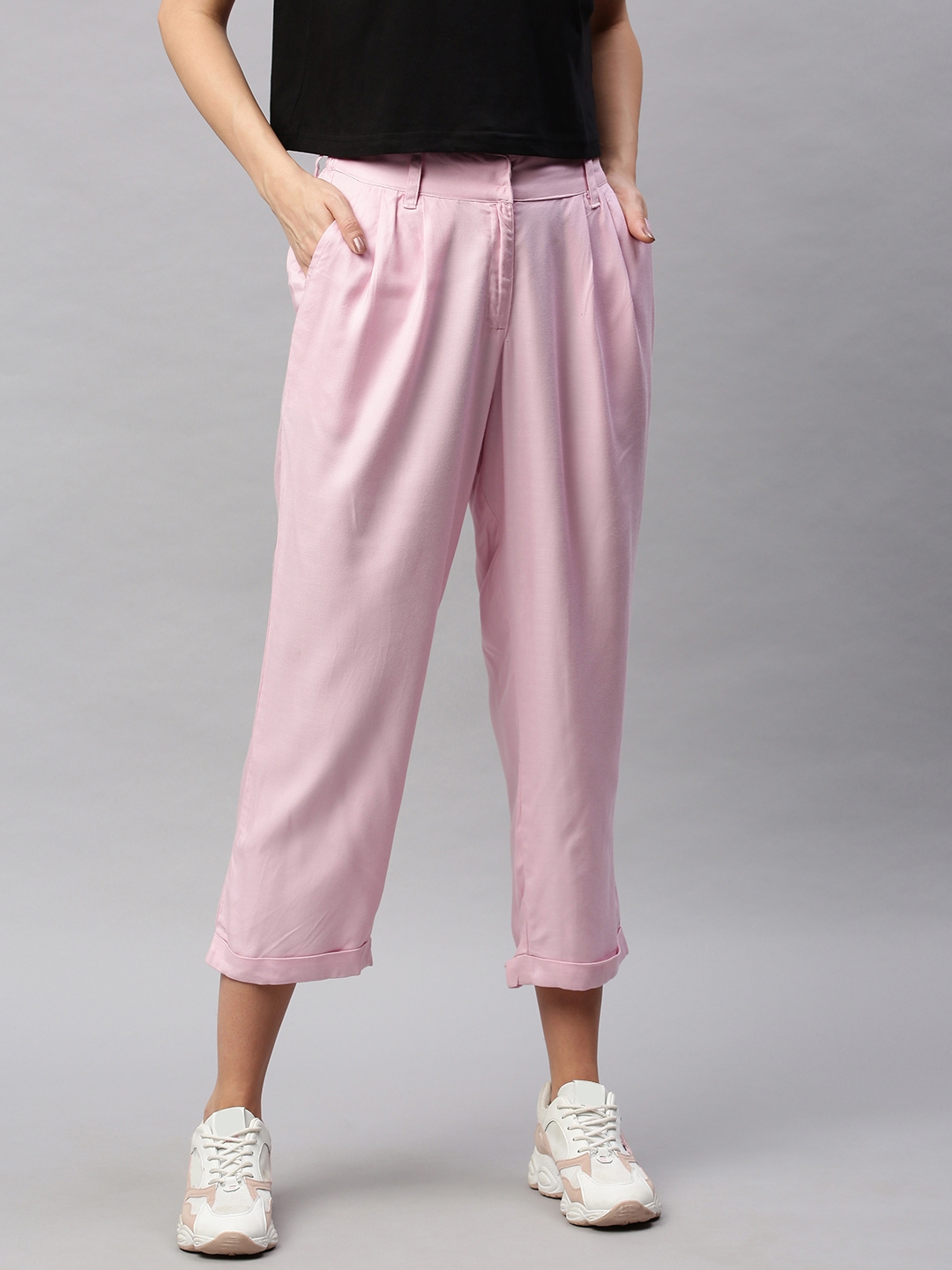 pink tapered pants