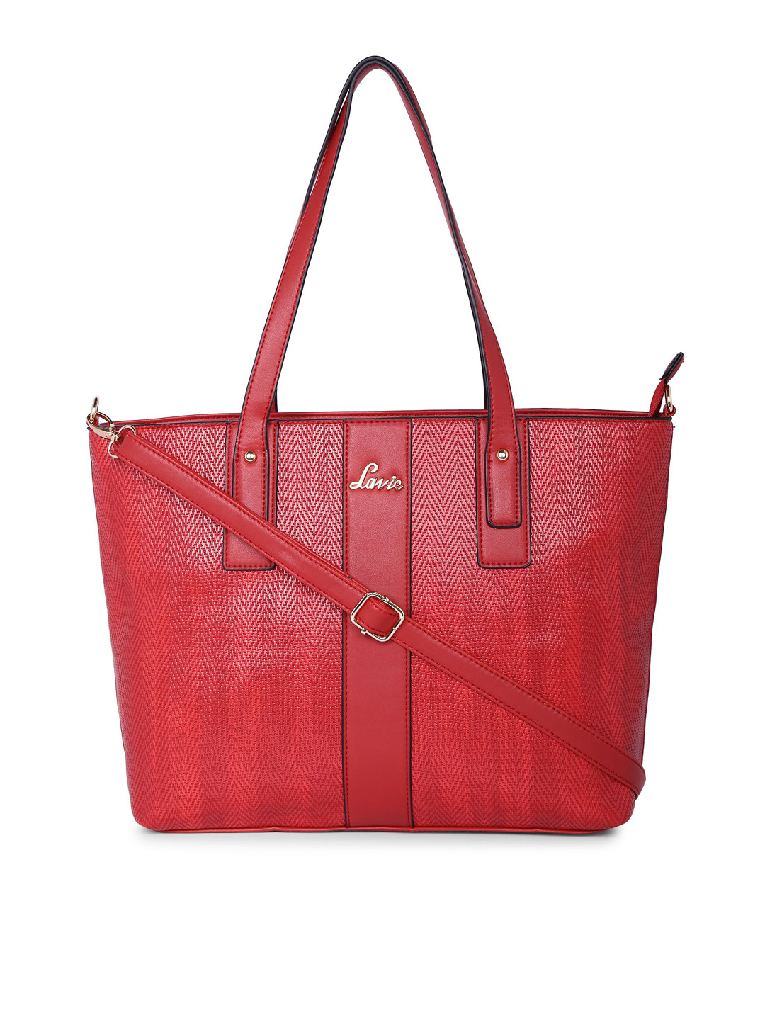 Buy Lavie Red Textured Tote Bag Handbags for Women 12095698 Myntra