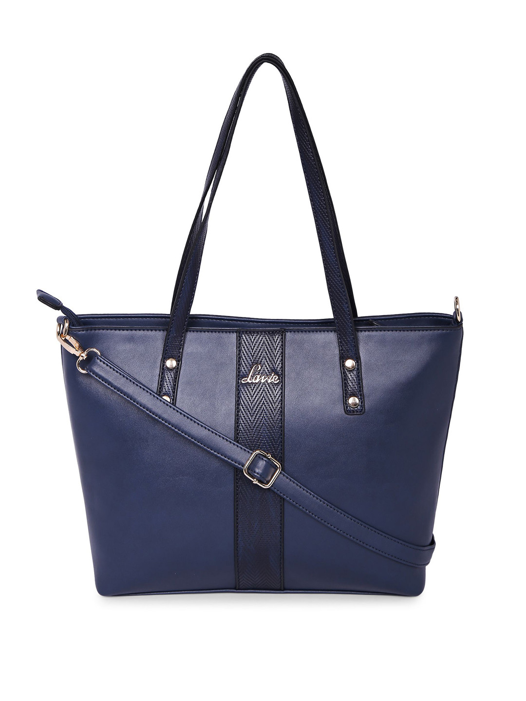 Buy Lavie Navy Blue Solid Tote Bag Handbags for Women 12095762 Myntra
