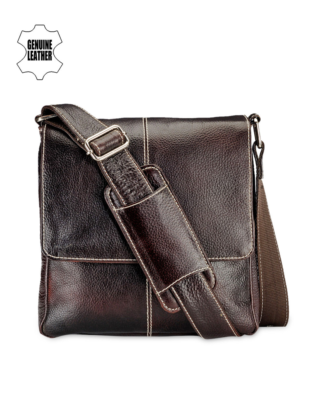 Buy Teakwood Leathers Unisex Brown Genuine Leather Messenger Bag