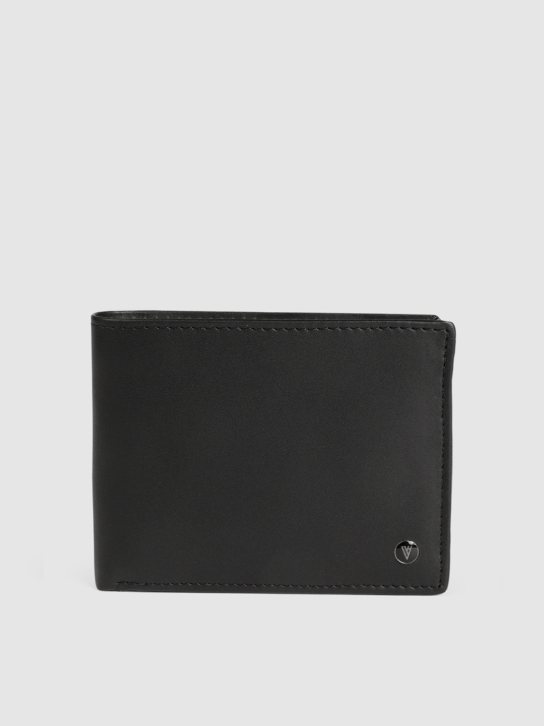 Buy Van Heusen Men Black Solid Two Fold Leather Wallet Wallets for