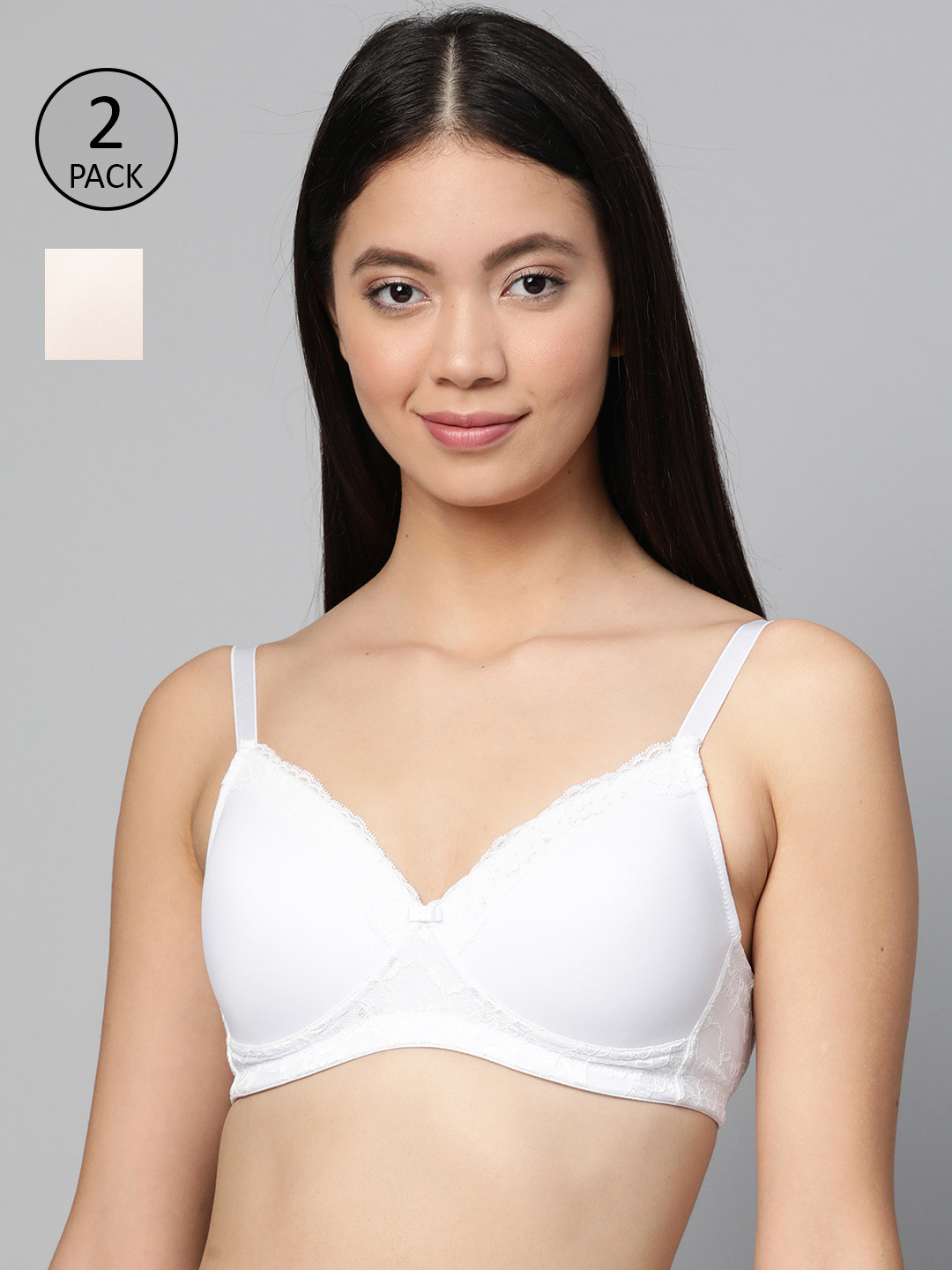 Buy Marks & Spencer Pack Of 2 Solid Non Wired Lightly Padded Post