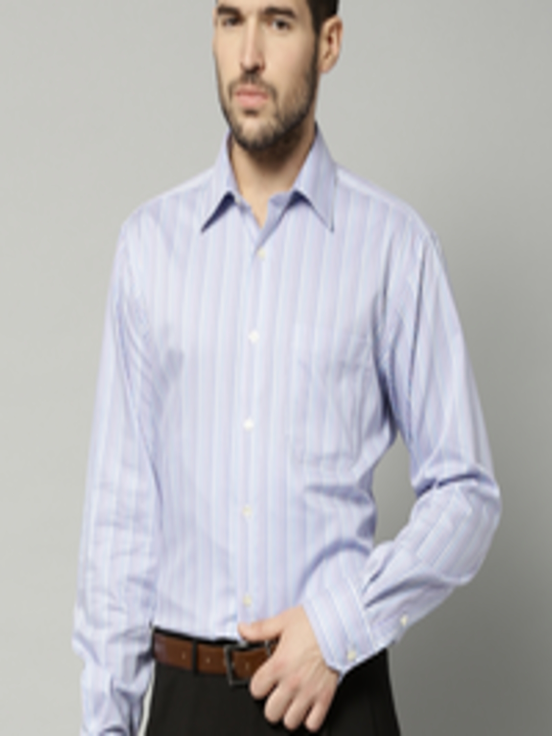 Buy Marks & Spencer Blue Striped Formal Shirt - Shirts for Men 1213352 ...