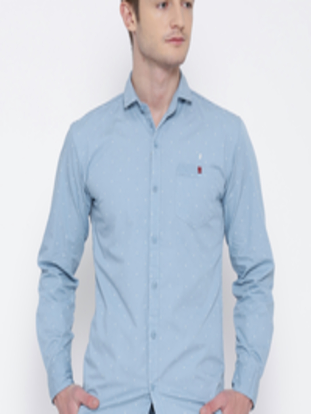 Buy FIFTY TWO Powder Blue Printed Casual Shirt - Shirts for Men 1213832 ...