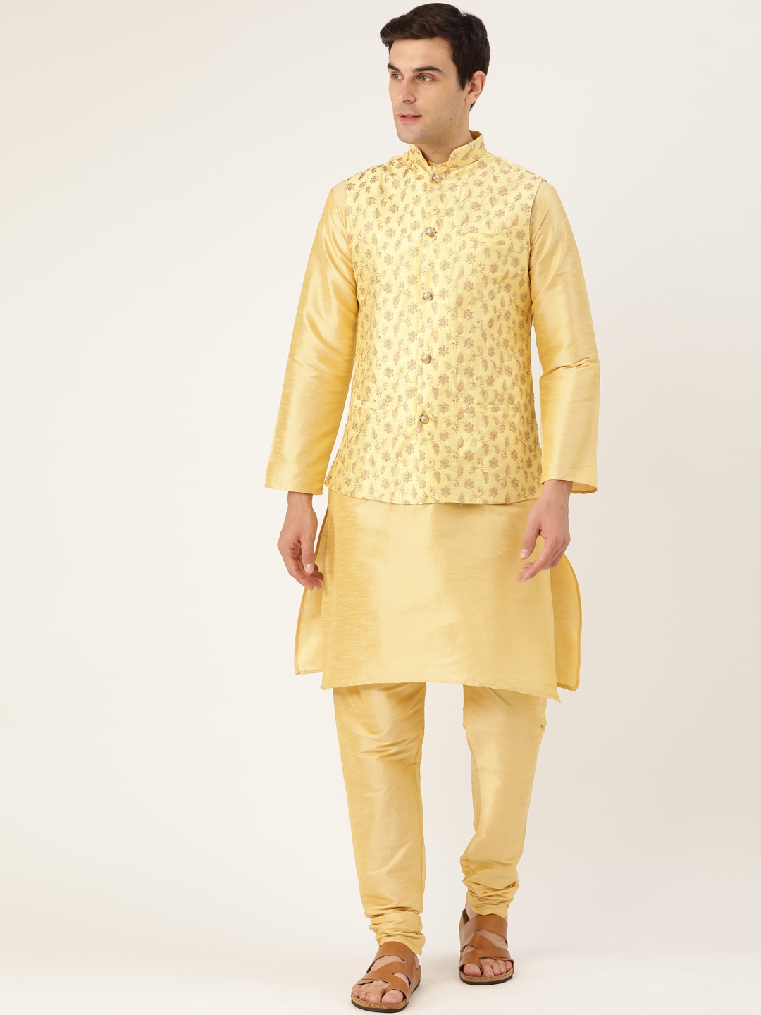 nehru jacket for golden kurta