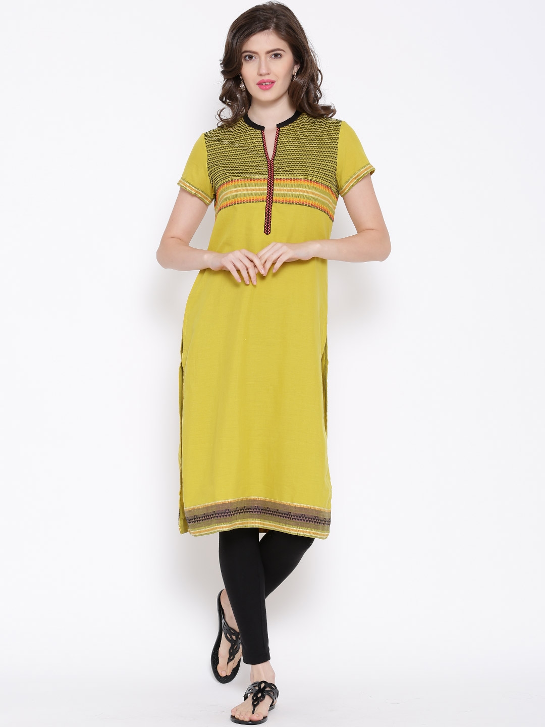 myntra mustard kurti
