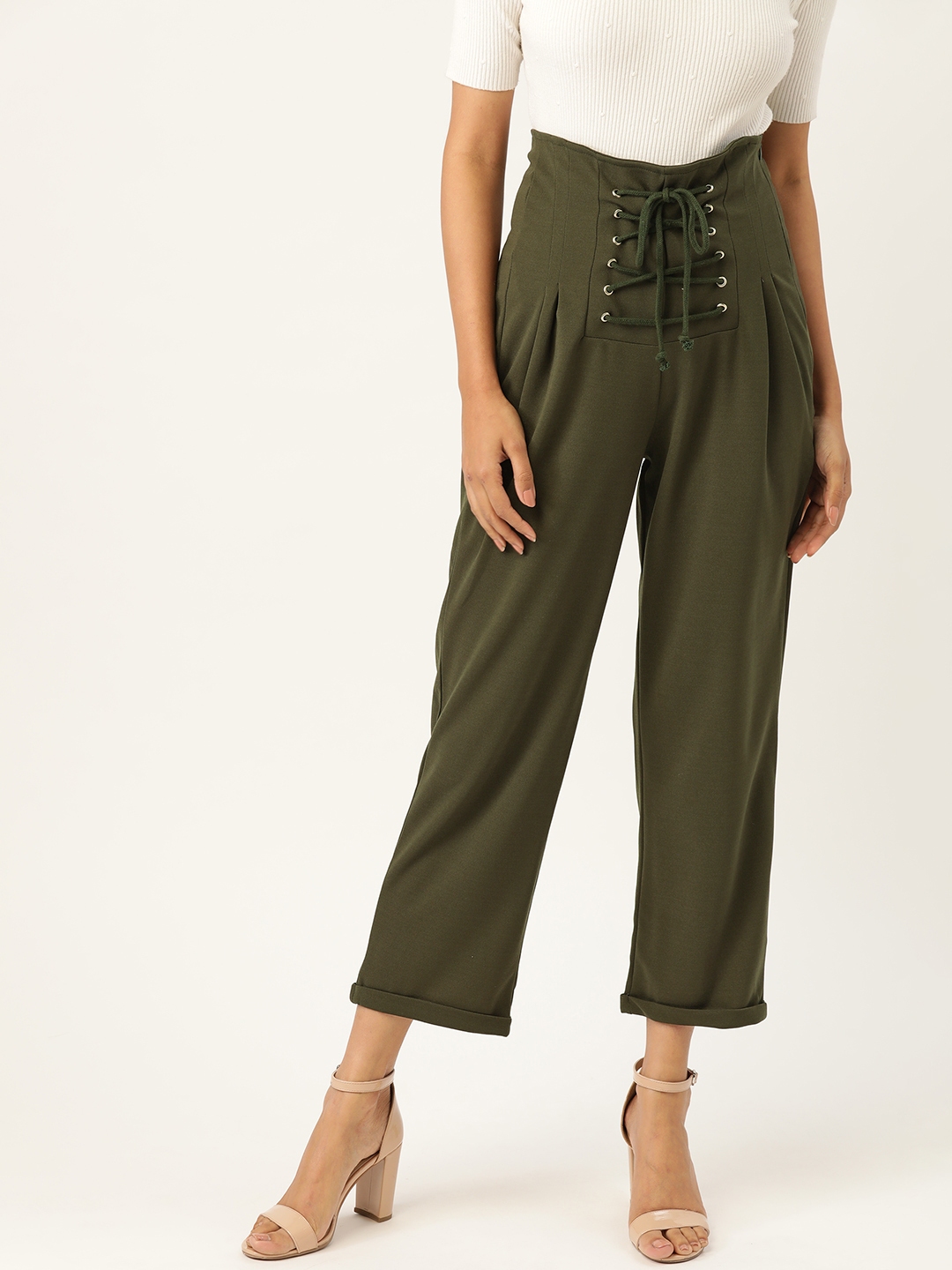 olive green trousers for ladies