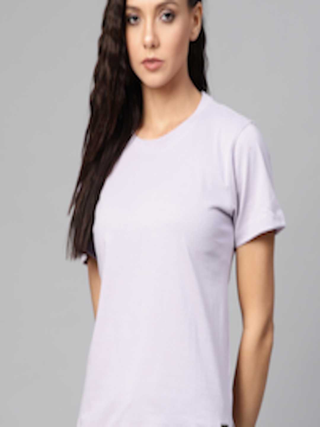 Buy Roadster Women Lavender Solid Round Neck T Shirt - Tshirts for ...