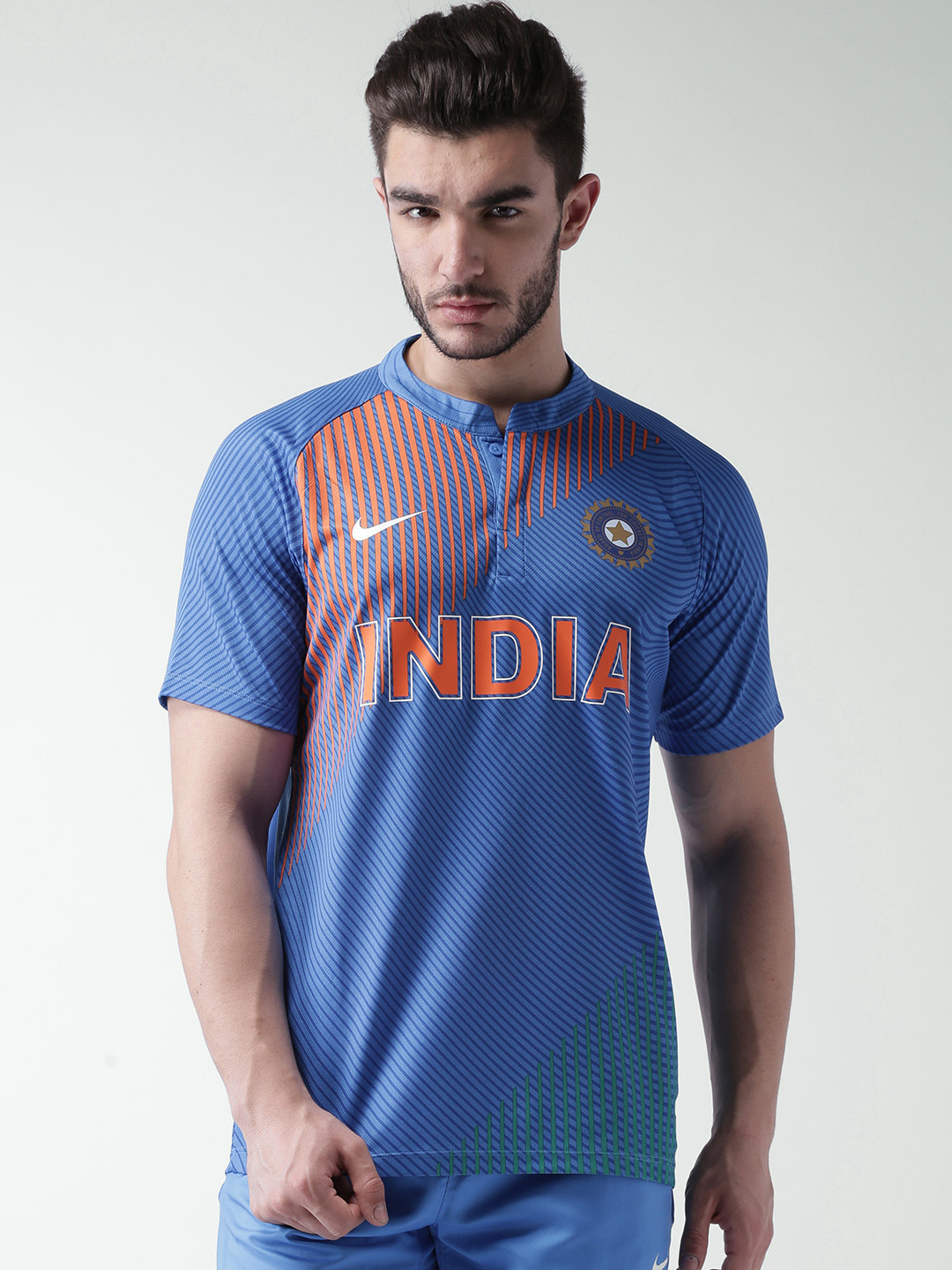 Buy Nike Blue Printed Cricket T20 SS Authentic Jersey Tshirts for Men
